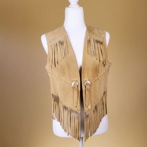 Ms. Pioneer Suede Leather Fringe Vest